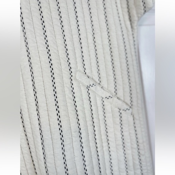 Zara Ivory Black Quilted Short Sleeve Midi Shirt Dress Women’s S Oversized - Picture 4 of 15